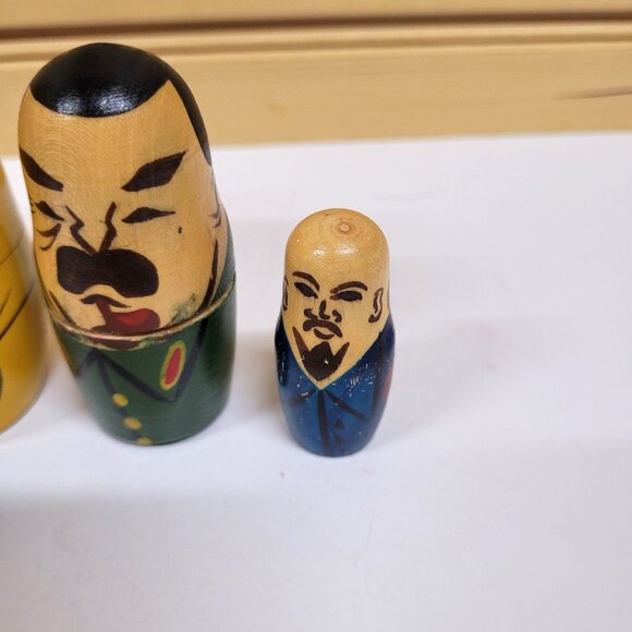 Nesting Dolls Set 4 Russian Wooden Nesting Leader Politician Ruler Hand Painted - Picture 5 of 8
